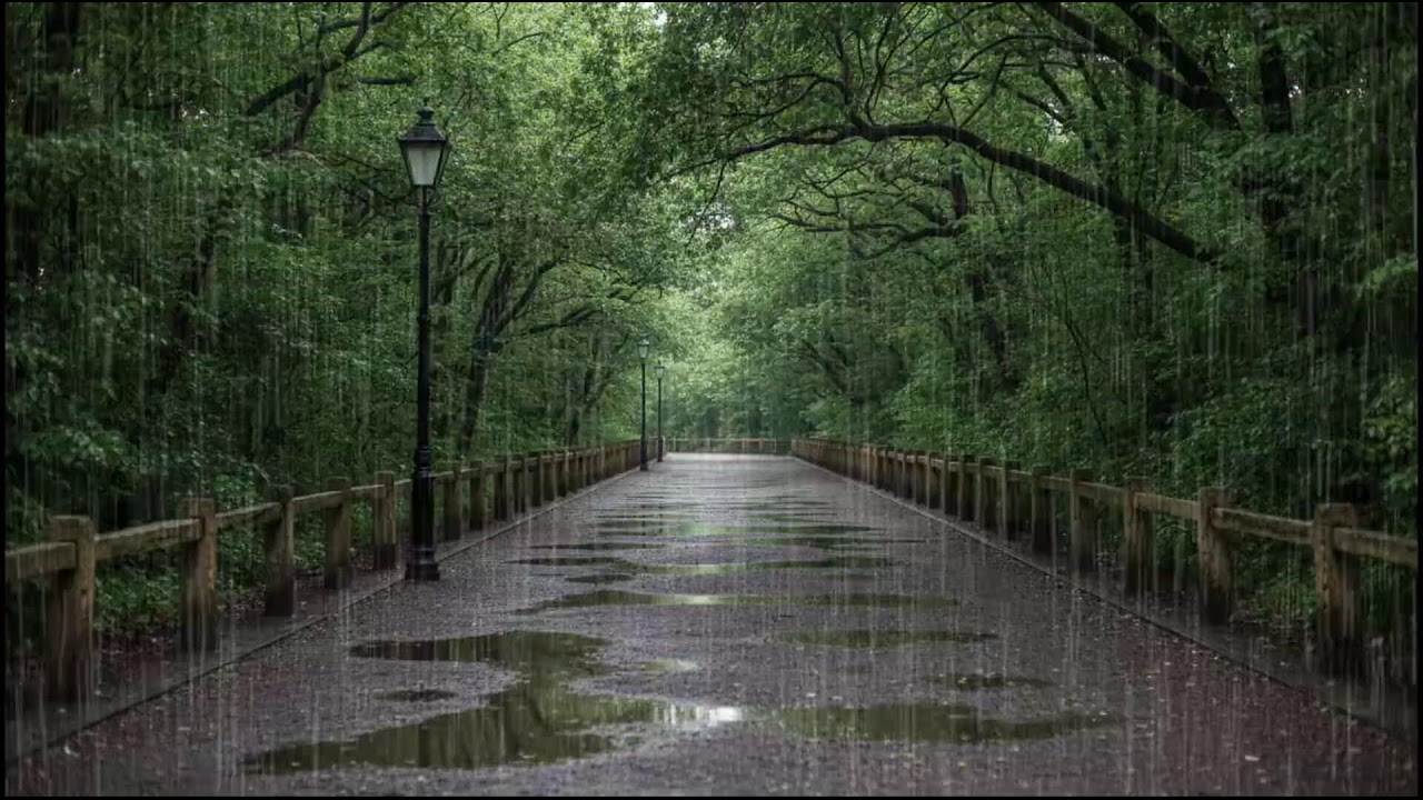 Soft Rainfall in a Lush Forest Canopy | Calming Nature Ambience for Deep Sleep and Relaxation Music