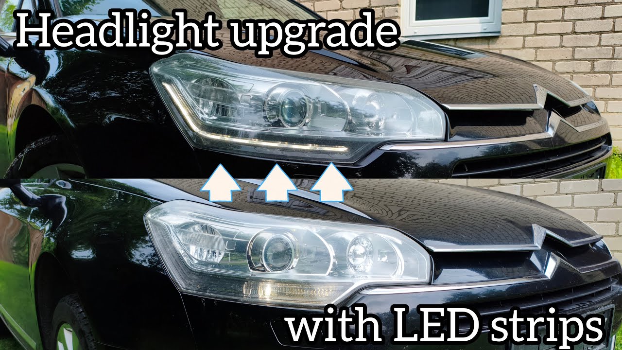 Citroen C5 X7 Headlight with led upgrade tutorial