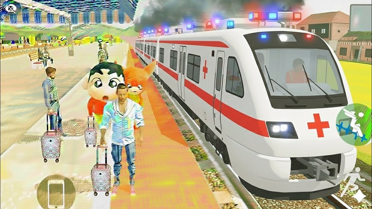 💯💥Rel Streson me💥Ambulance Train💥রেল অ্যাম্বুলেন্সJCBট্রেনindian auto simulator video@GamingBoySr2.0