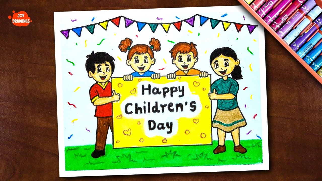 How to draw children's day | draw children's day | how to draw children's day drawing