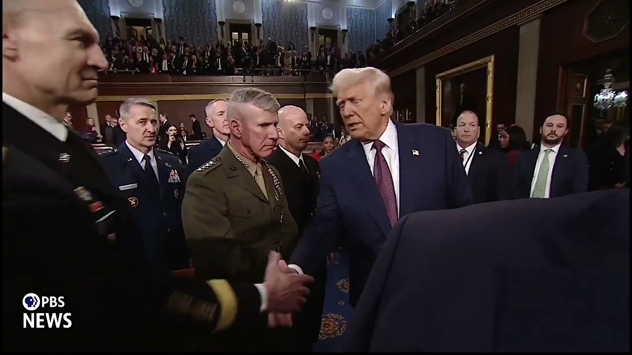 WATCH: Trump greets and thanks Supreme Court justices after his address