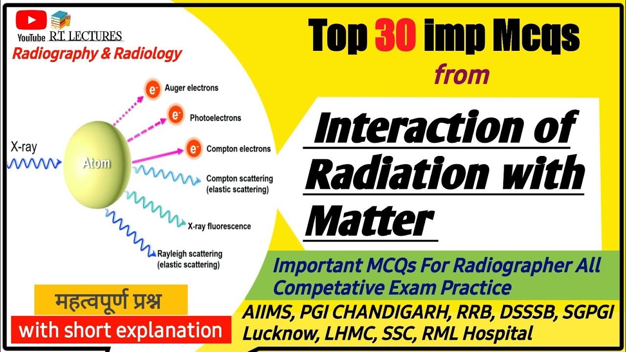 Radiography Mcqs from Interaction of Radiation with Matter/ Radiation physics Mcqs/Aiims mcqs prepra