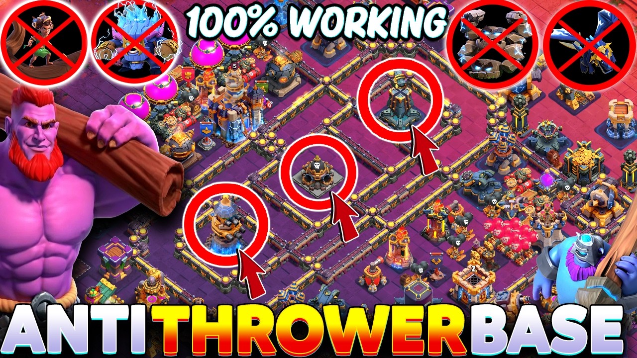 ANTI THROWER TH18 INSANE BASE LINK | AFTER UPDATE TH18 BEST WAR BASE & CWL BASE WITH COPY LINK