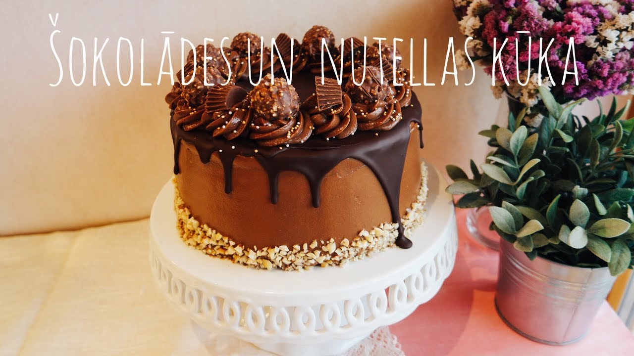Kā pagatavot šokolādes kūku ar nutellas krēmu