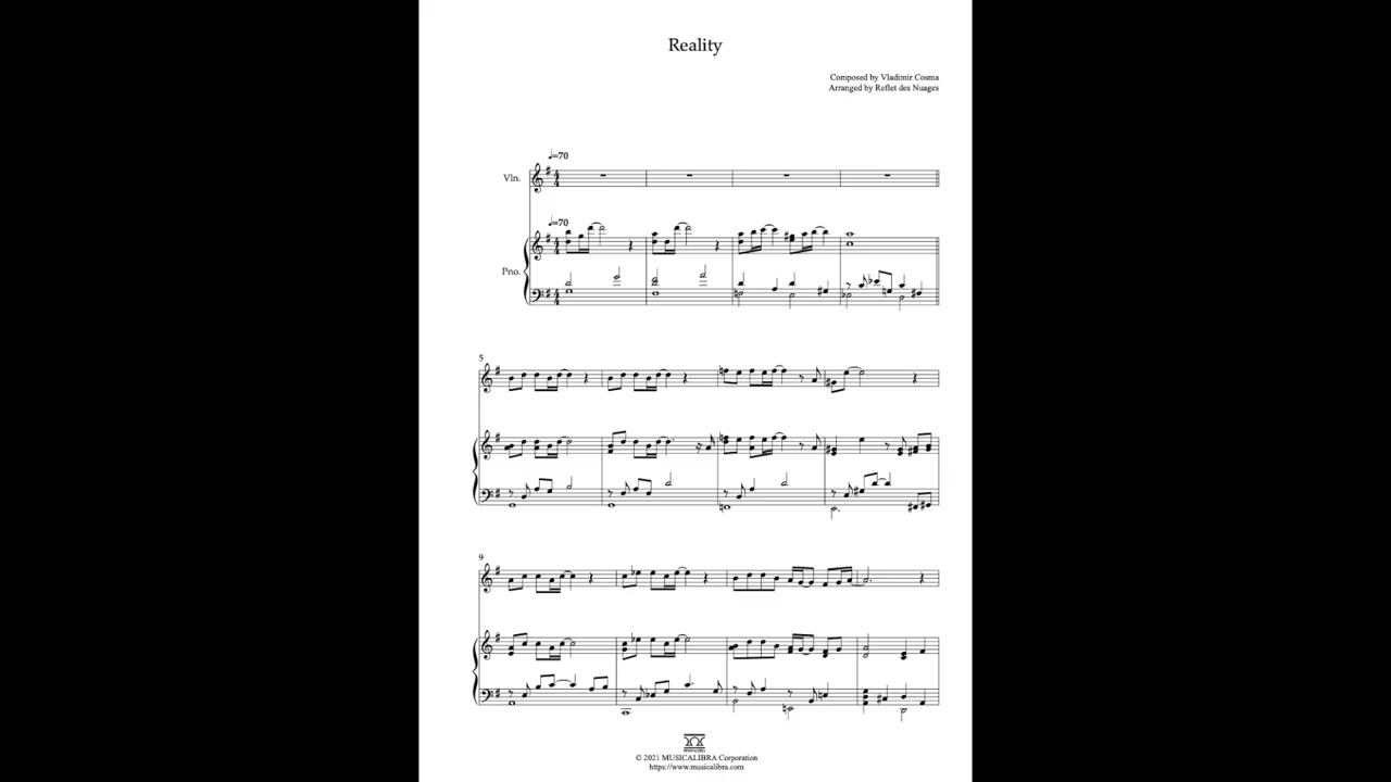 [MUSICALIBRA] Reality - Violin and Piano Duet