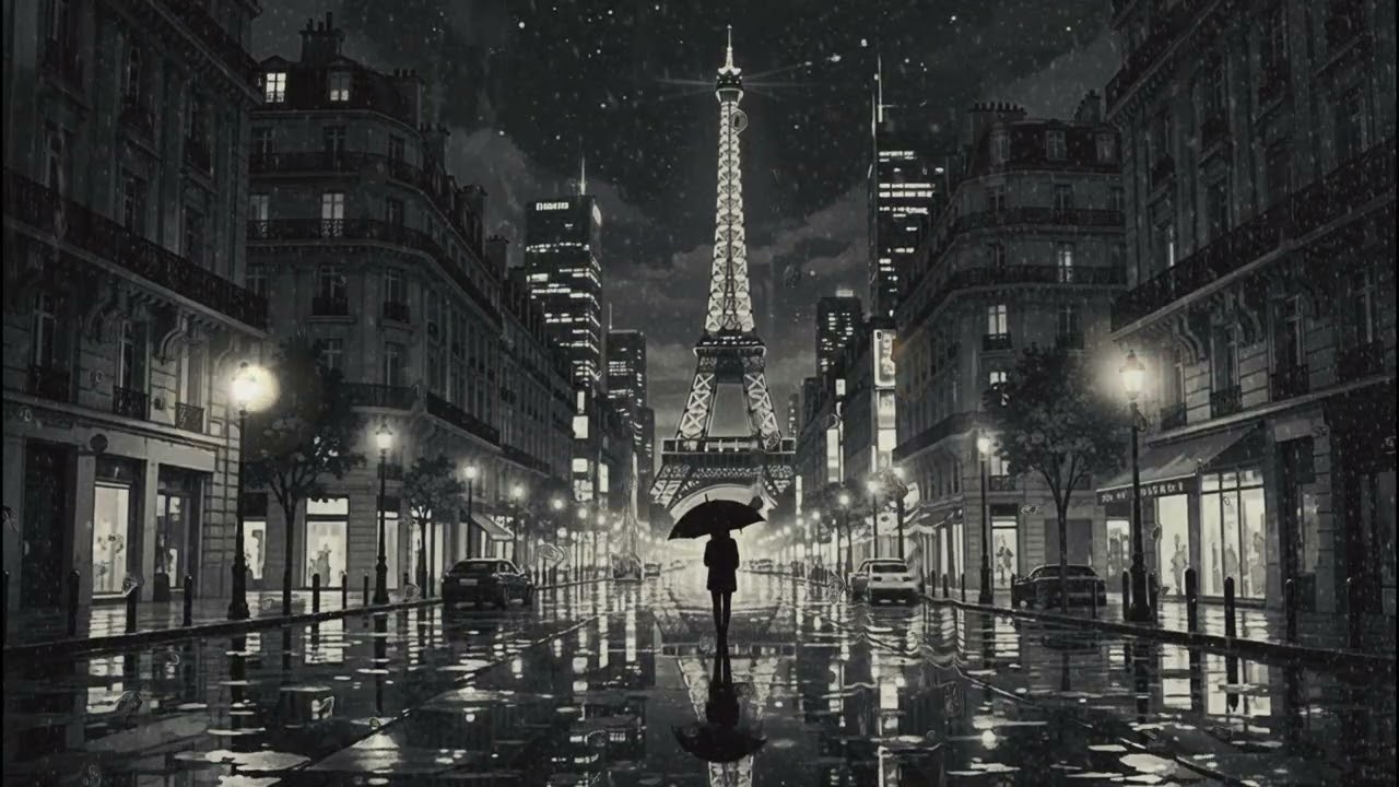 Deep Sleep Rain Piano 🌧️ Rainy Paris Night | Relaxing Sleep Music & Soft Rain Sounds (3 Hours)