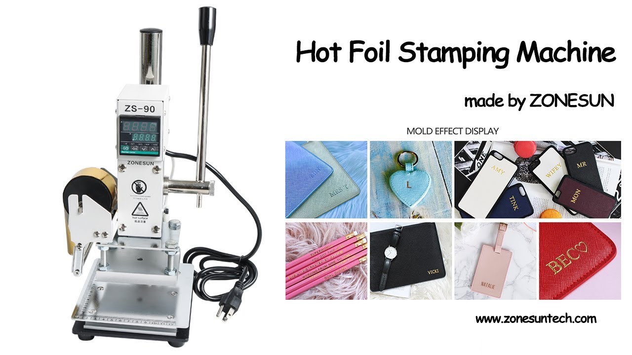 How to use the  Hot foil diy make logo leather wood phone case Manual Bronzing stamping Machine