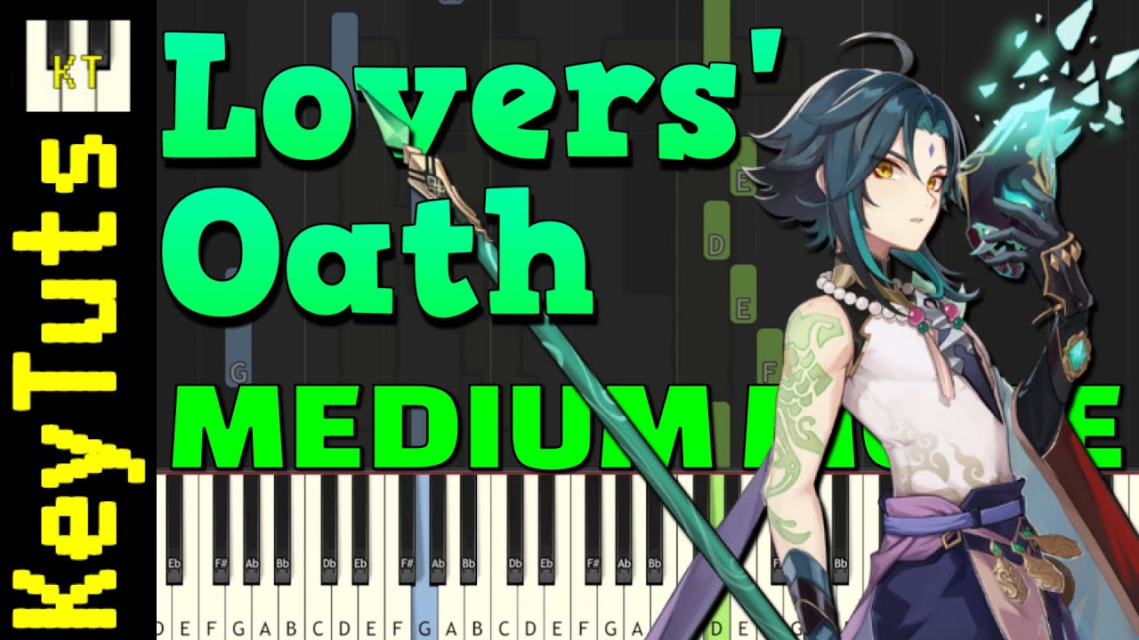 Lovers’ Oath (Guizhong's Lullaby) [Genshin Impact] - Medium Mode [Piano Tutorial] (Synthesia)