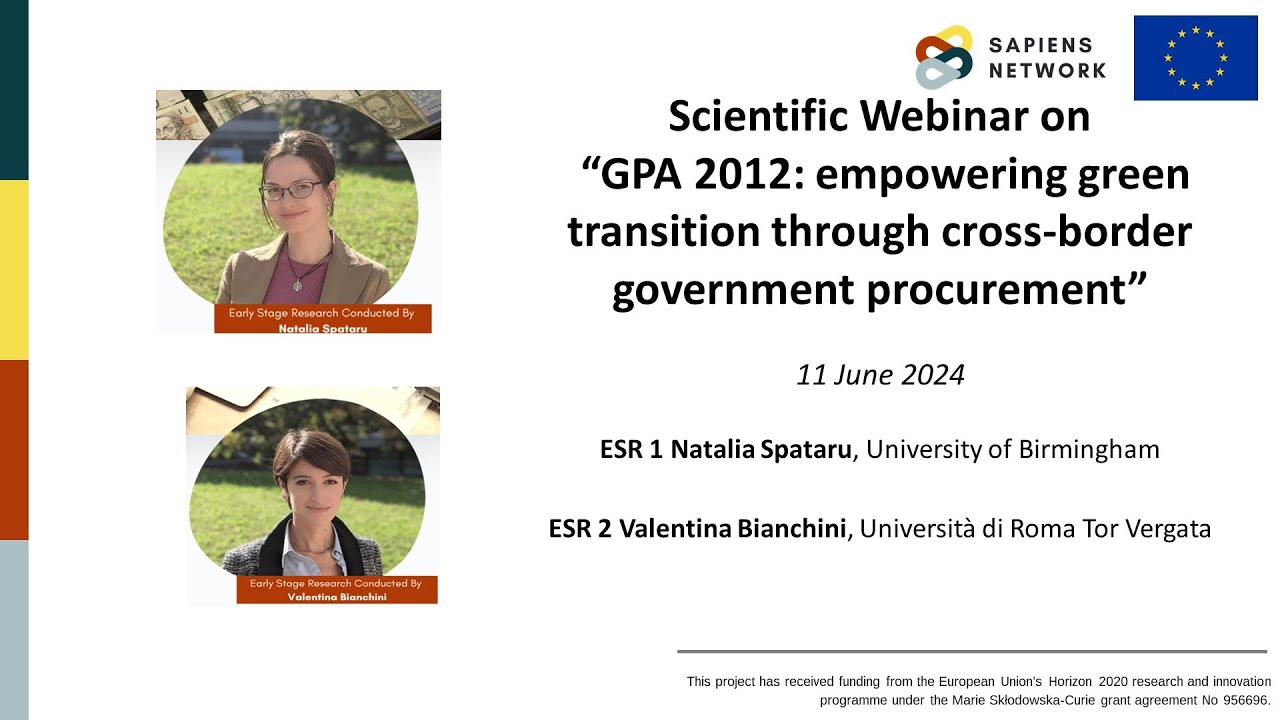 SAPIENS Webinar Series: Empowering green transition through cross border government procurement