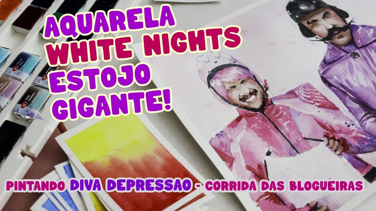 A Aquarela mais APAIXONANTE: WHITE NIGHTS! | Pintei os meninos do Diva Depressão!