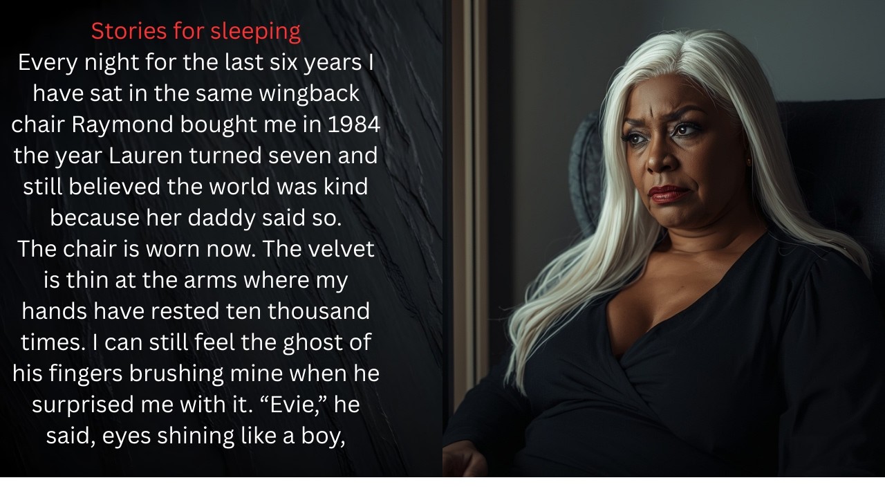 Stories for sleeping Every night for the last six years I have sat in the same wingback chair Raymon