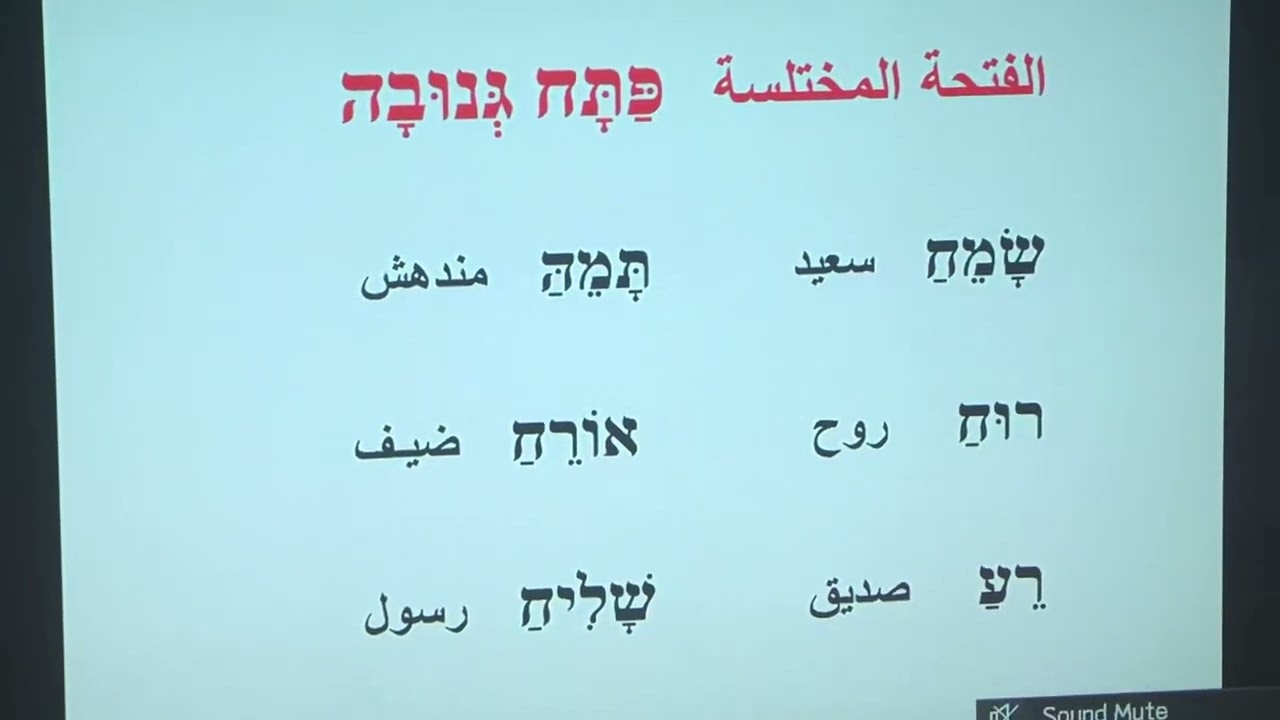 القس رافت مكرم (مبادئ اللغة العبرية)A1 حلقة(11) الفتحة المختلسة