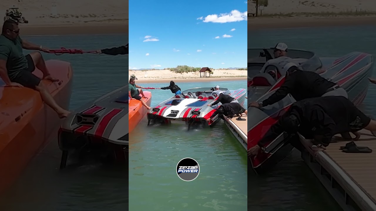 I'm surprised it actually fit in there! #docklife #powerboats #dcbracing #lakehavasu