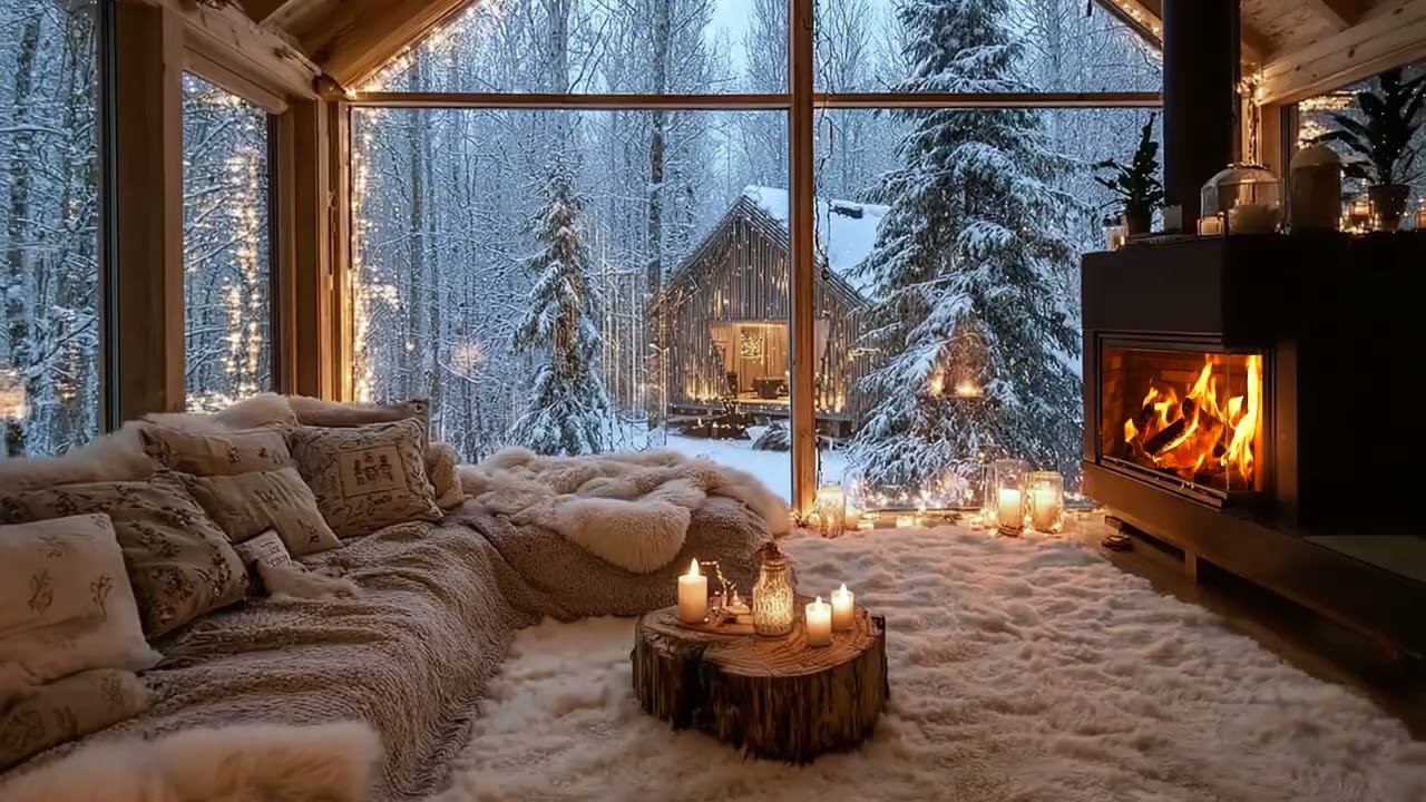 Cozy Snowfall Piano Ambience ❄️ Soft Candlelight Creating a Peaceful Space for Clear Thinking