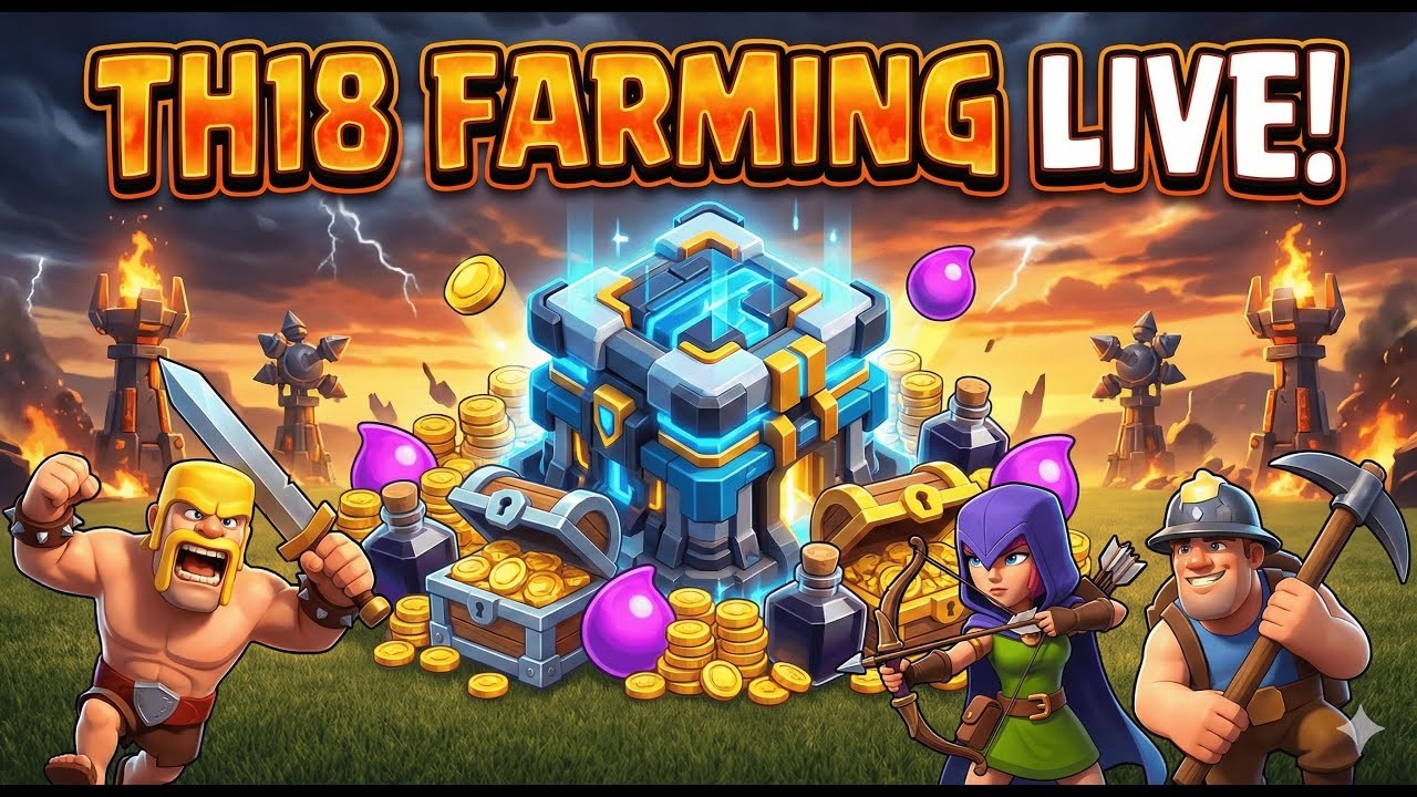 TH18 Farming and League Attacks LIVE! Insane Loot Clash of Clans
