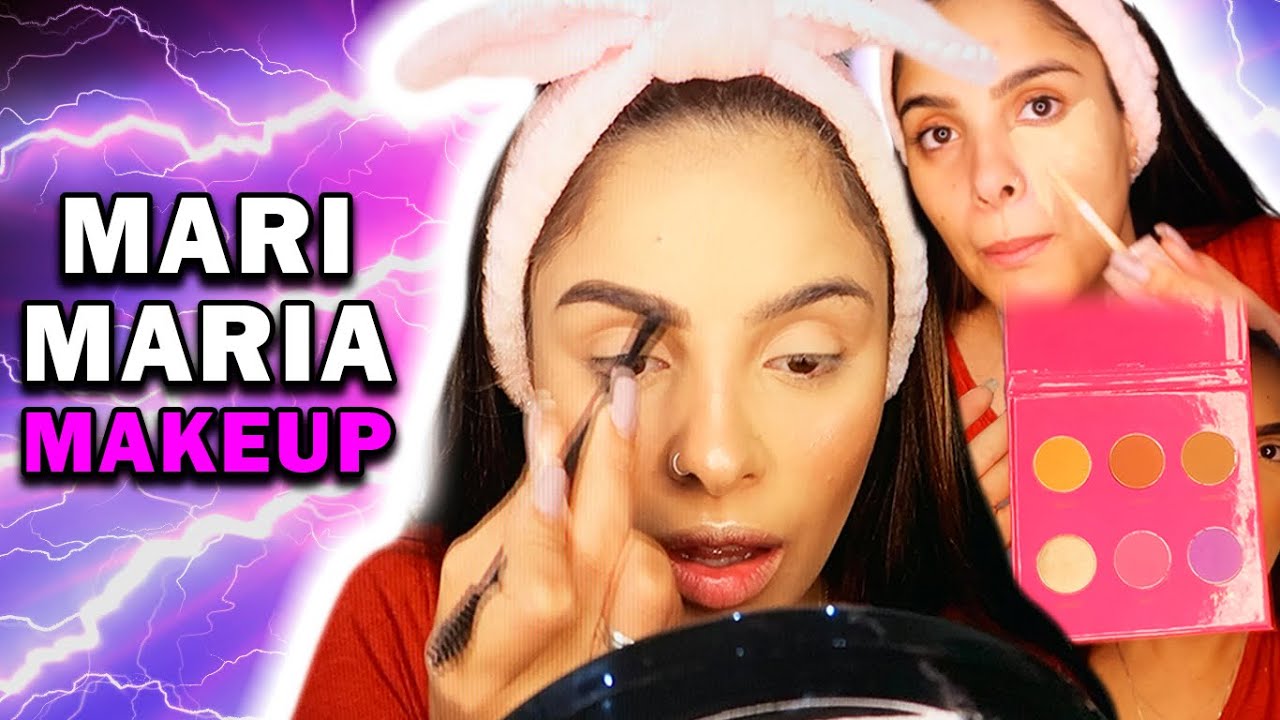 TESTEI TODOS AS MAKES DA MARI MARIA - base, paleta de sombras, delineador, batom