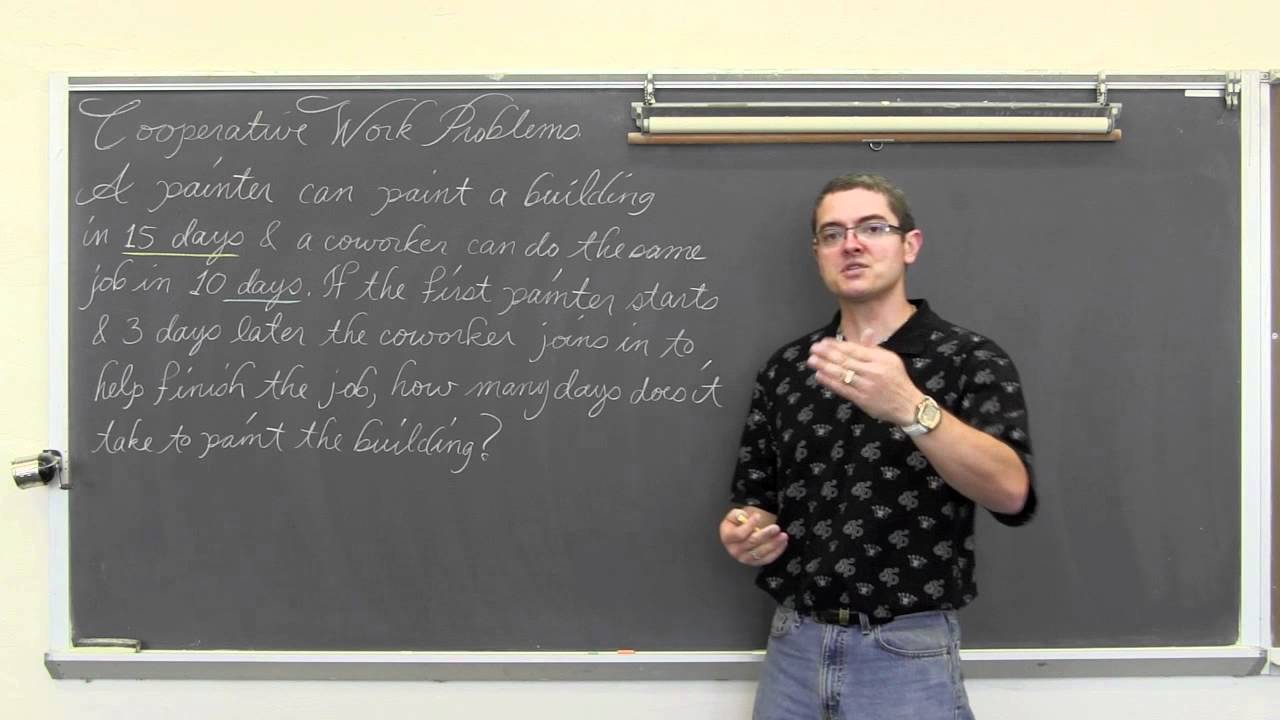 Cooperative Work Time and Work Word Problems (Time to Finish)