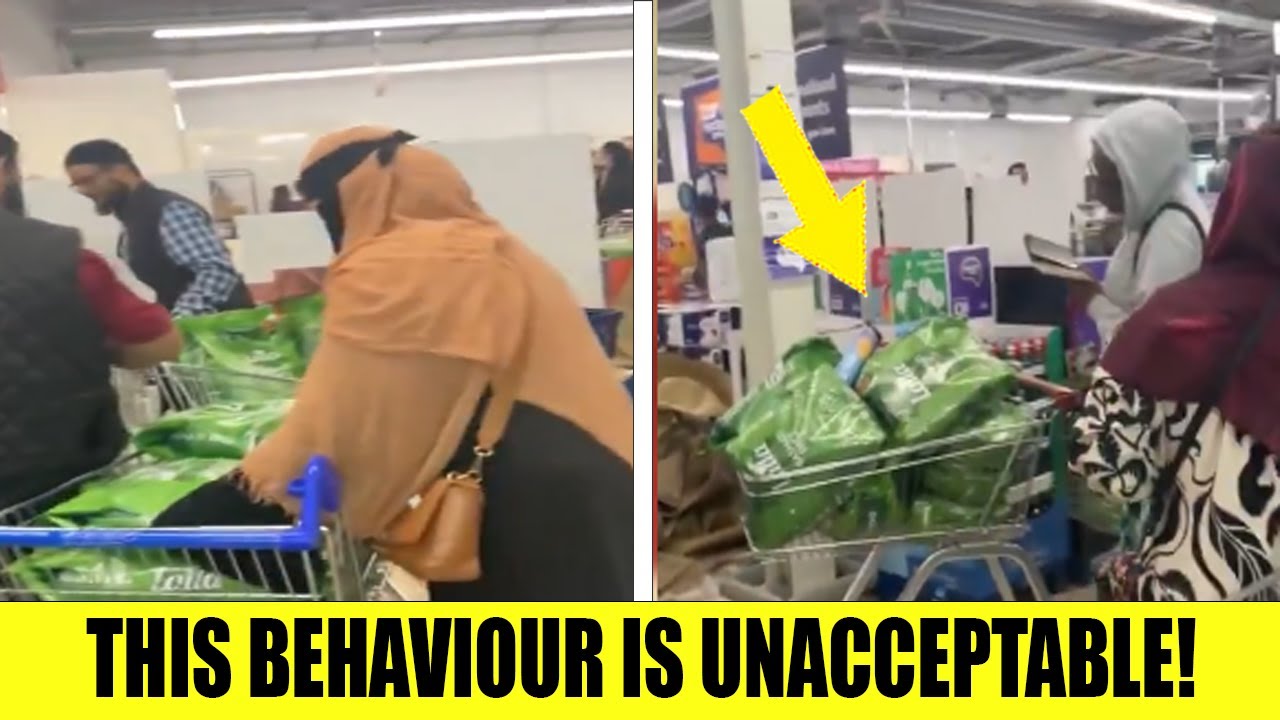 На кадрах видно, как мусульманские семьи громят магазин ASDA, пытаясь купить мешки риса по снижен...