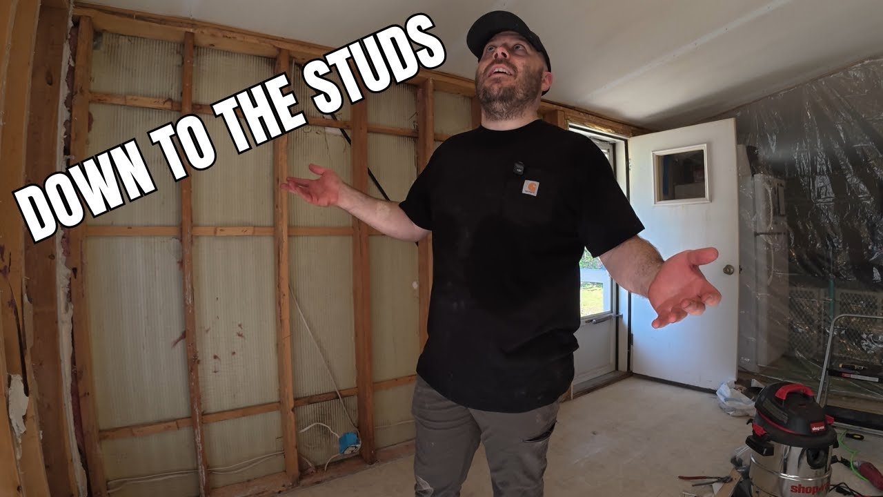 DEMO DAY 3: 1989 Mobile Home Kitchen Gutted to the studs.