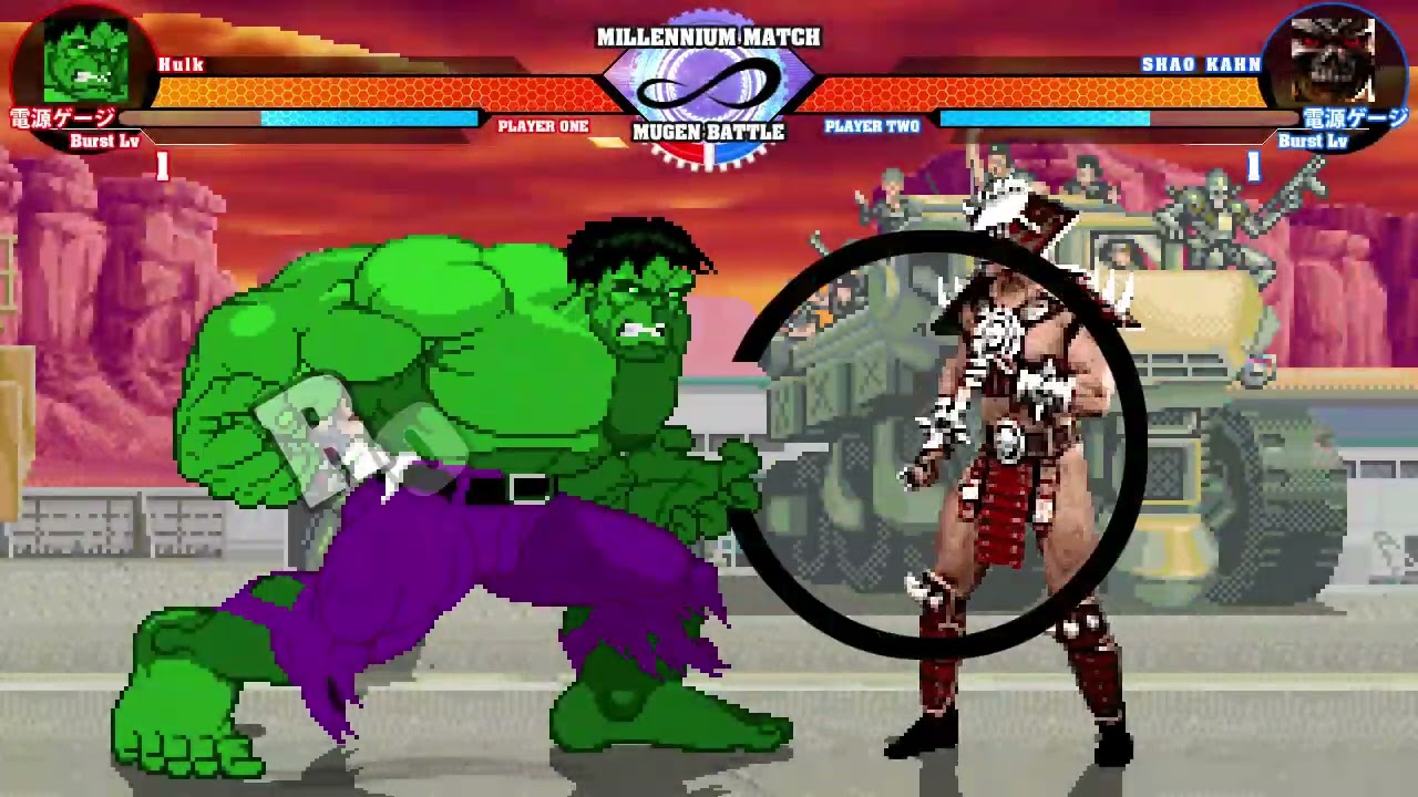 The Hulk Vs Shao Khan Mugen Battle