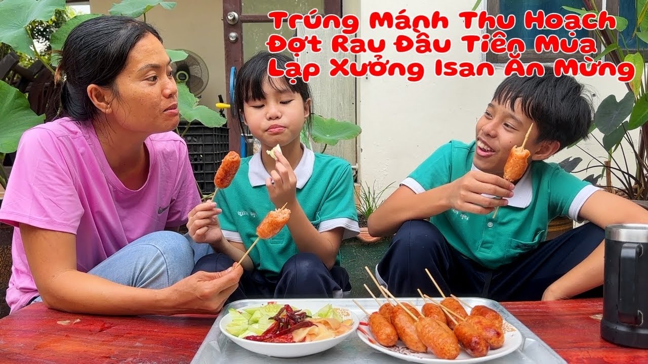 #552 Trúng Mánh Thu Hoạch Đợt Rau Đầu Tiên Mua Lạp Xưởng Isan Ăn Mừng 