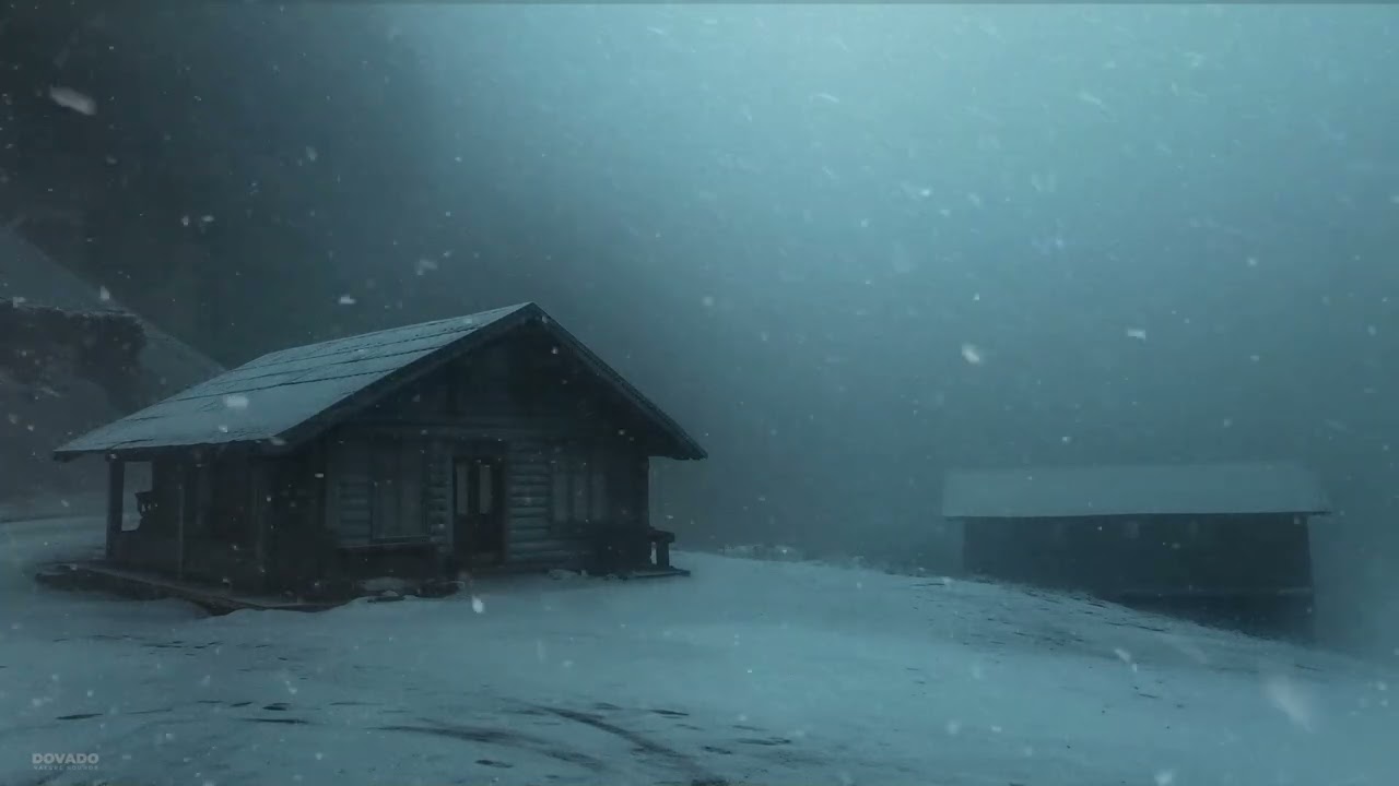 Cozy Winter Ambience & Frosty Wind Sound for Sleeping┇Snow Storm Sleep Sounds to Reduce Stress