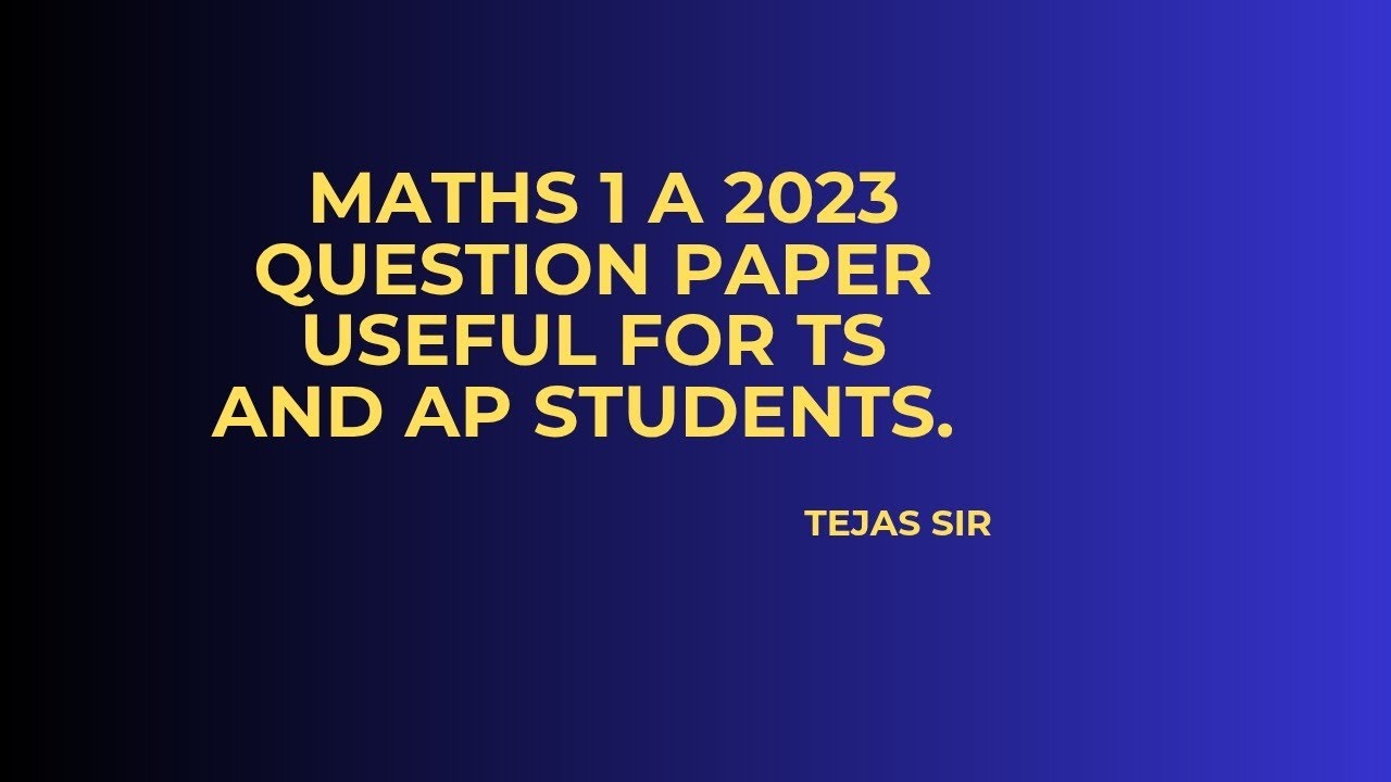 Maths 1a 2023 paper 