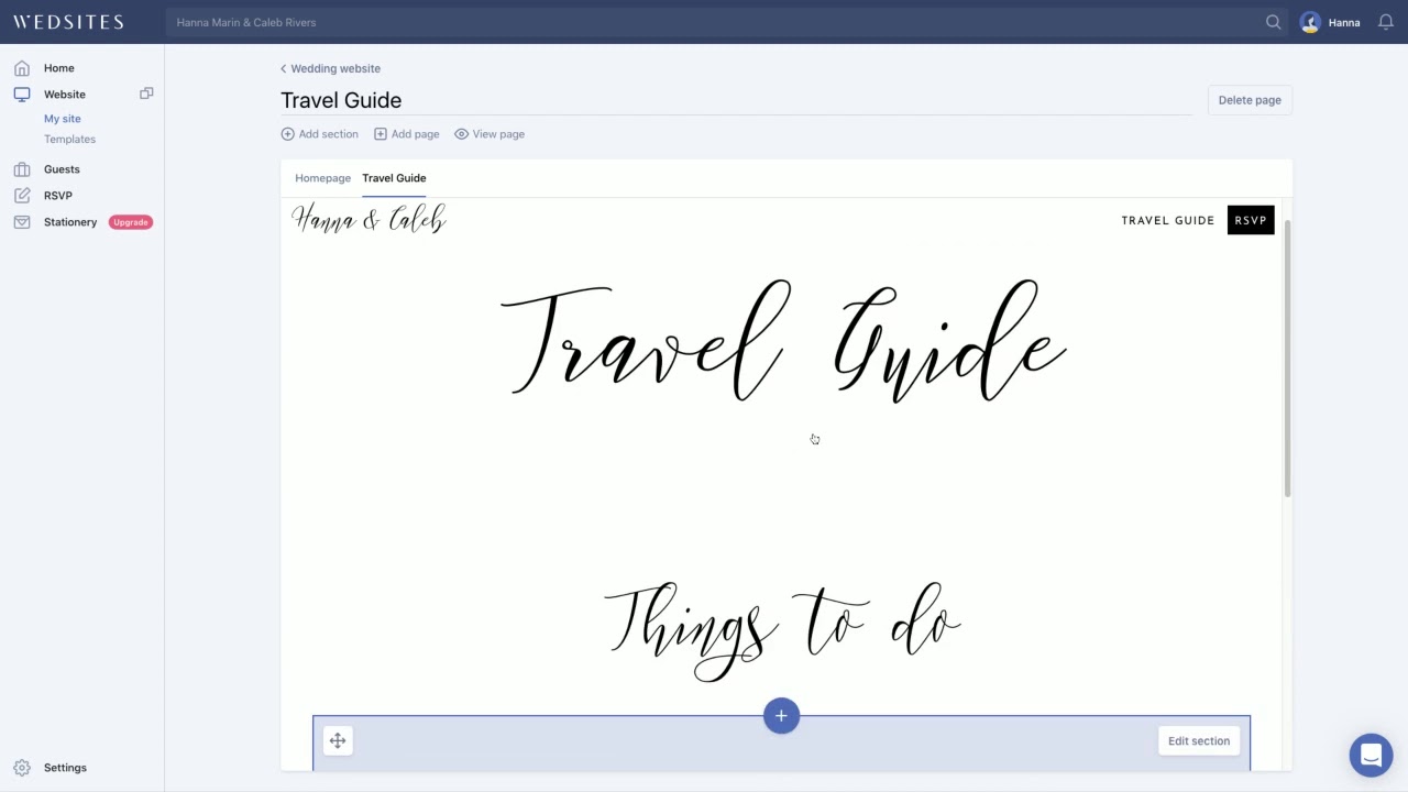 How to Add a New Page to Your Wedding Website