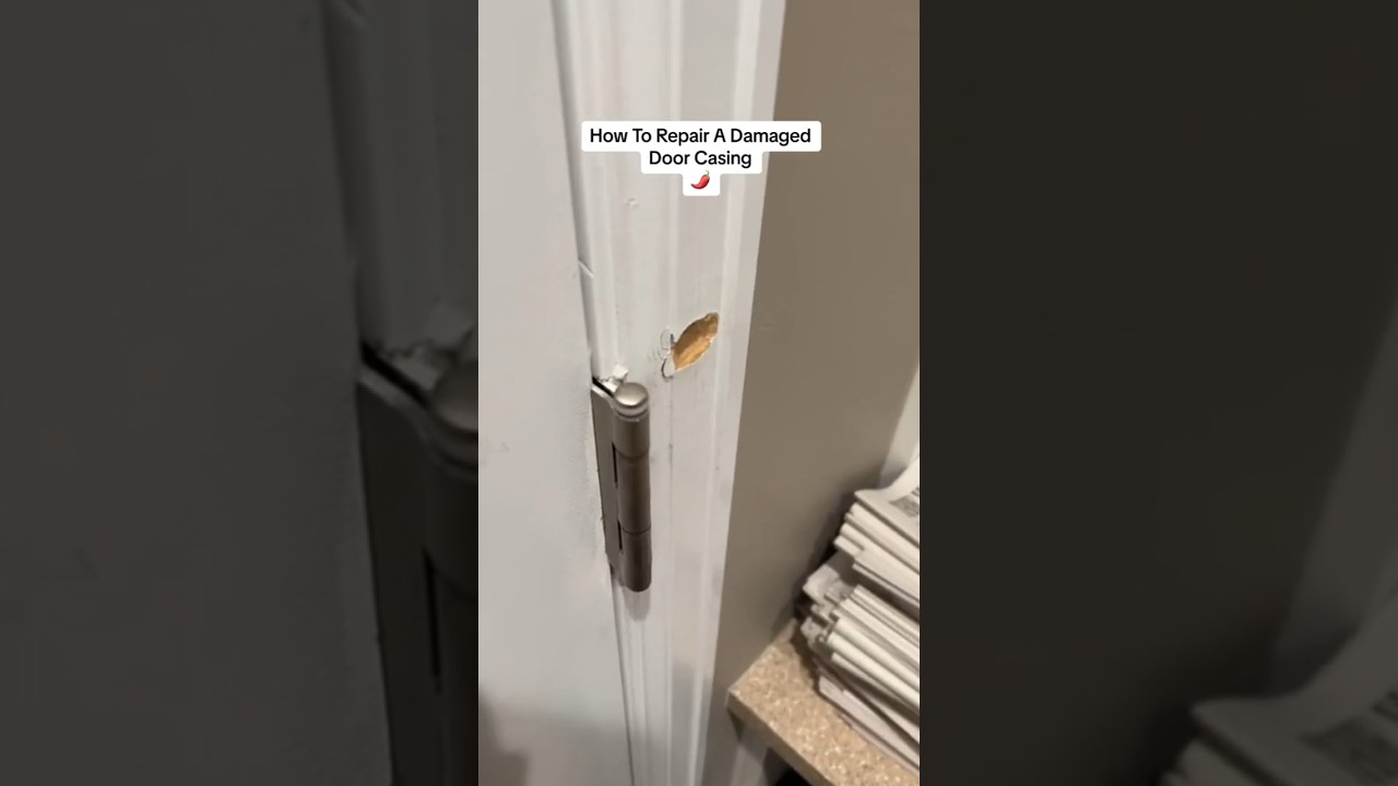 How To Repair A Damaged Door Casing #handyman #homeremedies #diy #doorstop