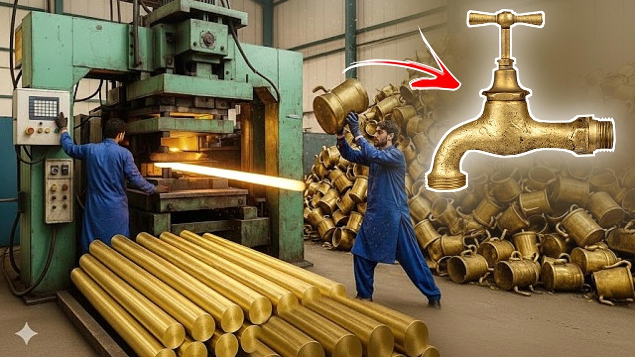 Unbelievable Brass Recycling Process – How Massive Bathroom Water Taps Are Made in Big Factories