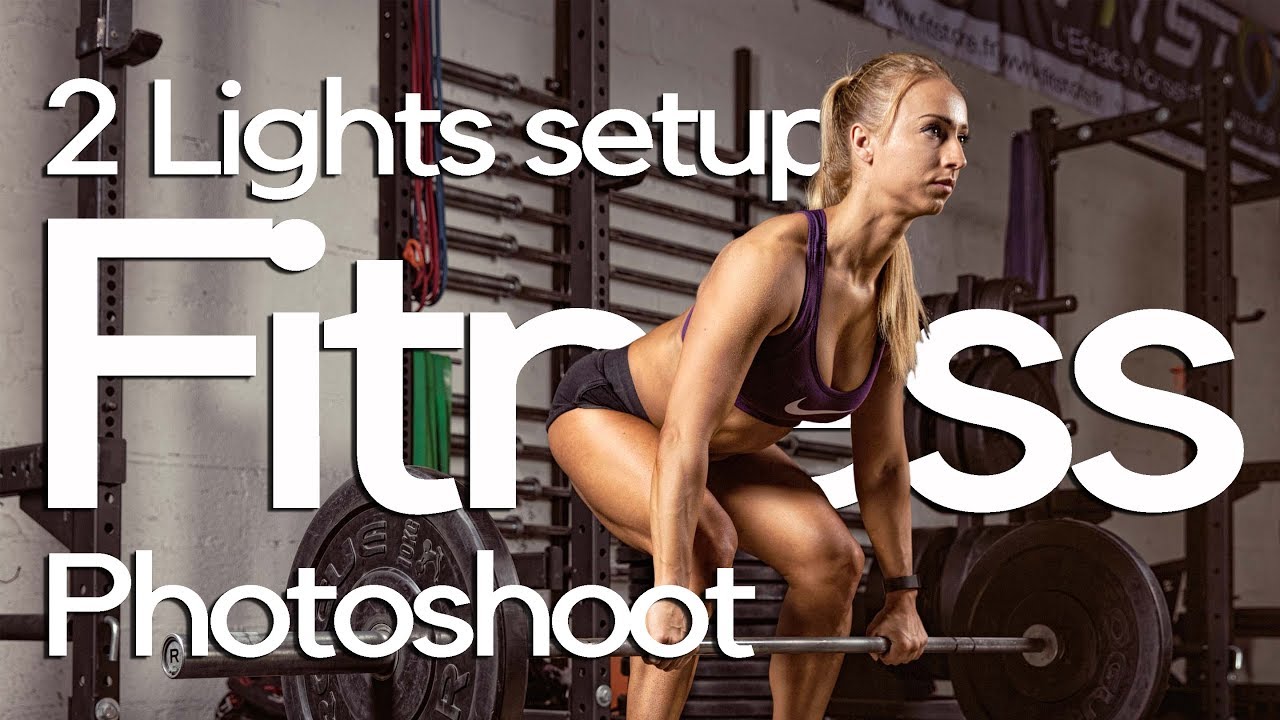 2 lights setup on a fitness photo shoot - Behind the scenes