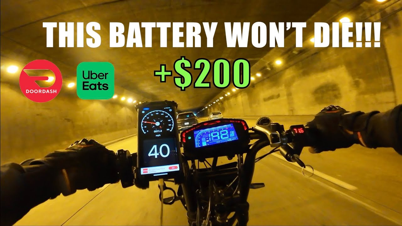 I Built The Longest Range E-bike For DoorDash, Ubereats, & Grubhub | 72V 80AH Aniioki Range Test