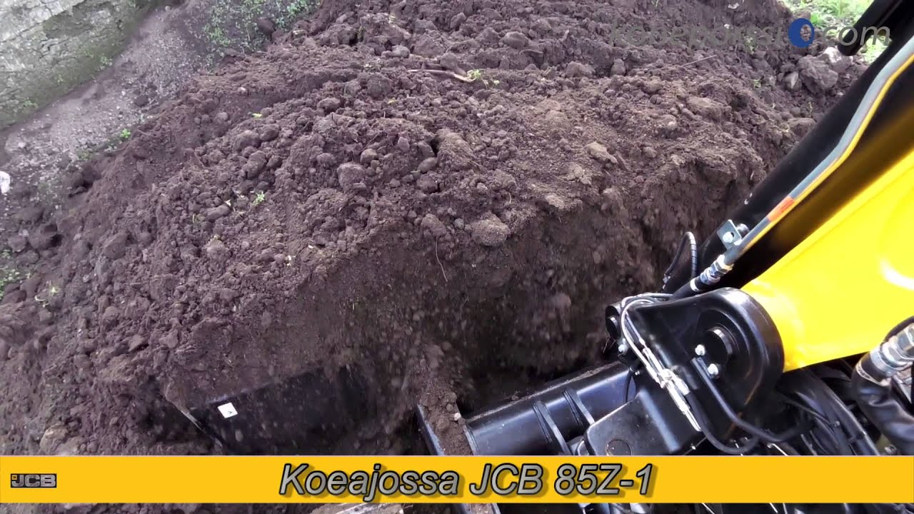 JCB 85Z-1 Konepörssin koeajossa.