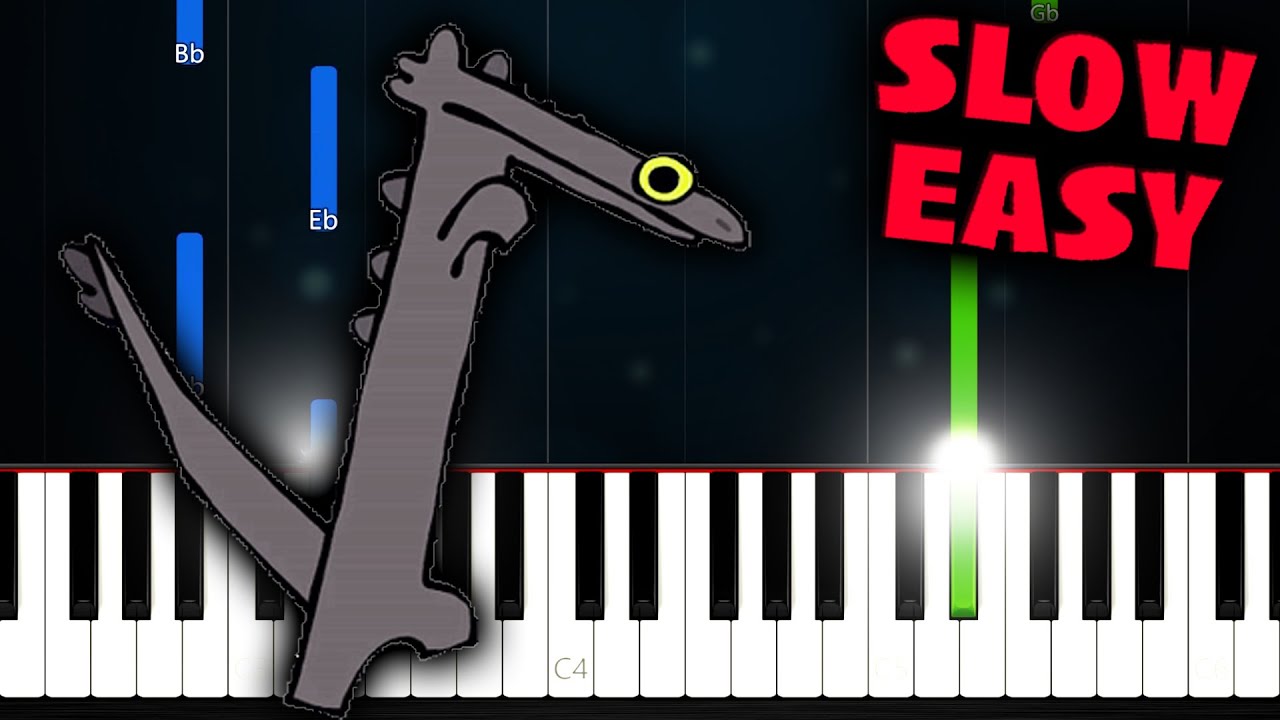 Toothless Dancing Meme - SLOW EASY Piano Tutorial