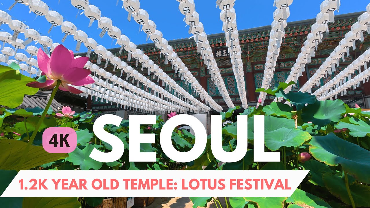 🇰🇷 The Oldest Buddhist Temple in Seoul | Summer Lotus Festival at Bongeunsa [4K]