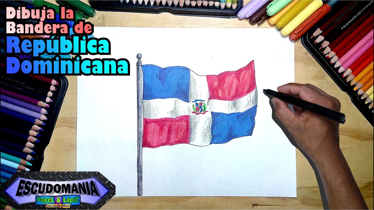 Cómo dibujar en 5 pasos la bandera nacional de República Dominicana