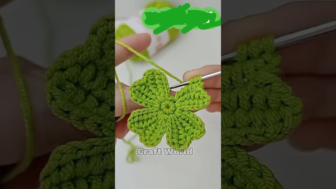 Lucky four leaf clover crochet #crochet #knitting #handmade