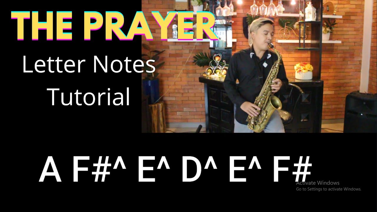 The Prayer -Alto Saxophone notes tutorial (Celine Dion)