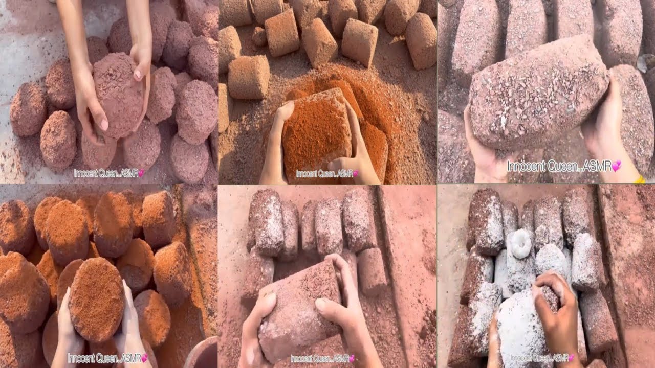 ASMR Edits Gritty Stoney Red Dirt Dry Floor Crumbling Compilation ❤️||Dusty🌪️& crunchy crispy sounds
