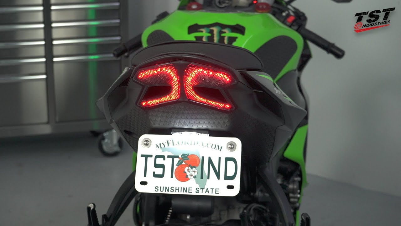2013+ Kawasaki Ninja ZX6R Programmable Integrated Tail Light - Feature Video by TST Industries