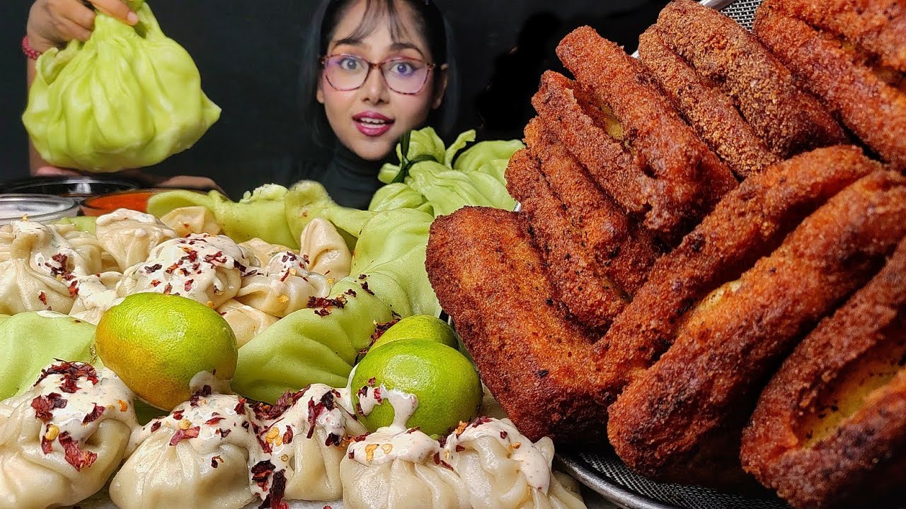 Eating Kurkure Bread Sandwich, Gandharaj Potli Momo | Big Bites | Asmr Eating | Mukbang | Momo asmr