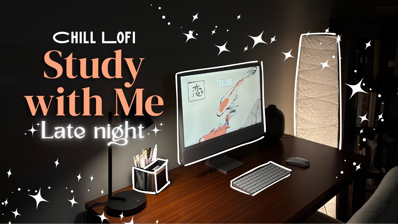 3 Hour | ✨🌙 Late Night Study with Me | Pomodoro Timer 50/10 | Chill Lofi 🎷