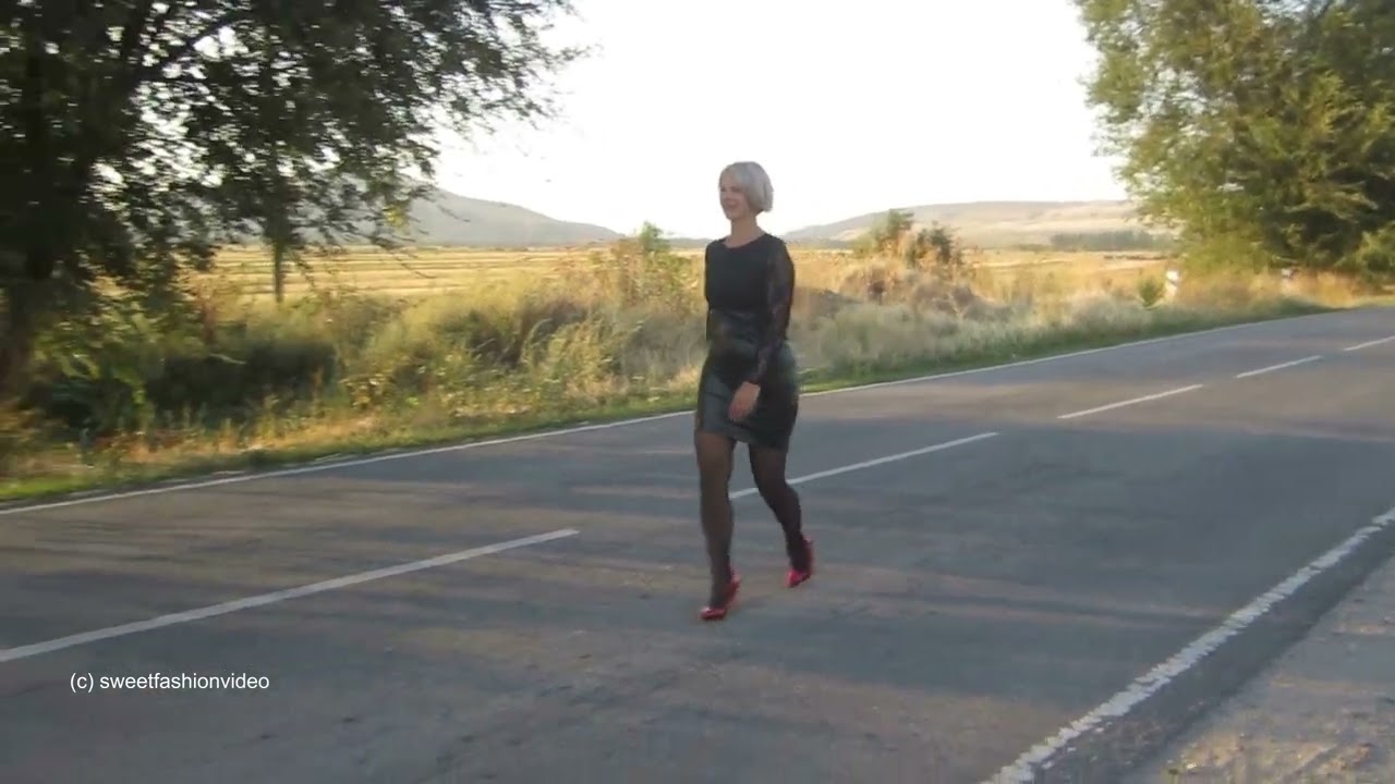 Jelena - Passion2Fashion: Wearing high Pumps and a lovely dress outdoor… - #0242