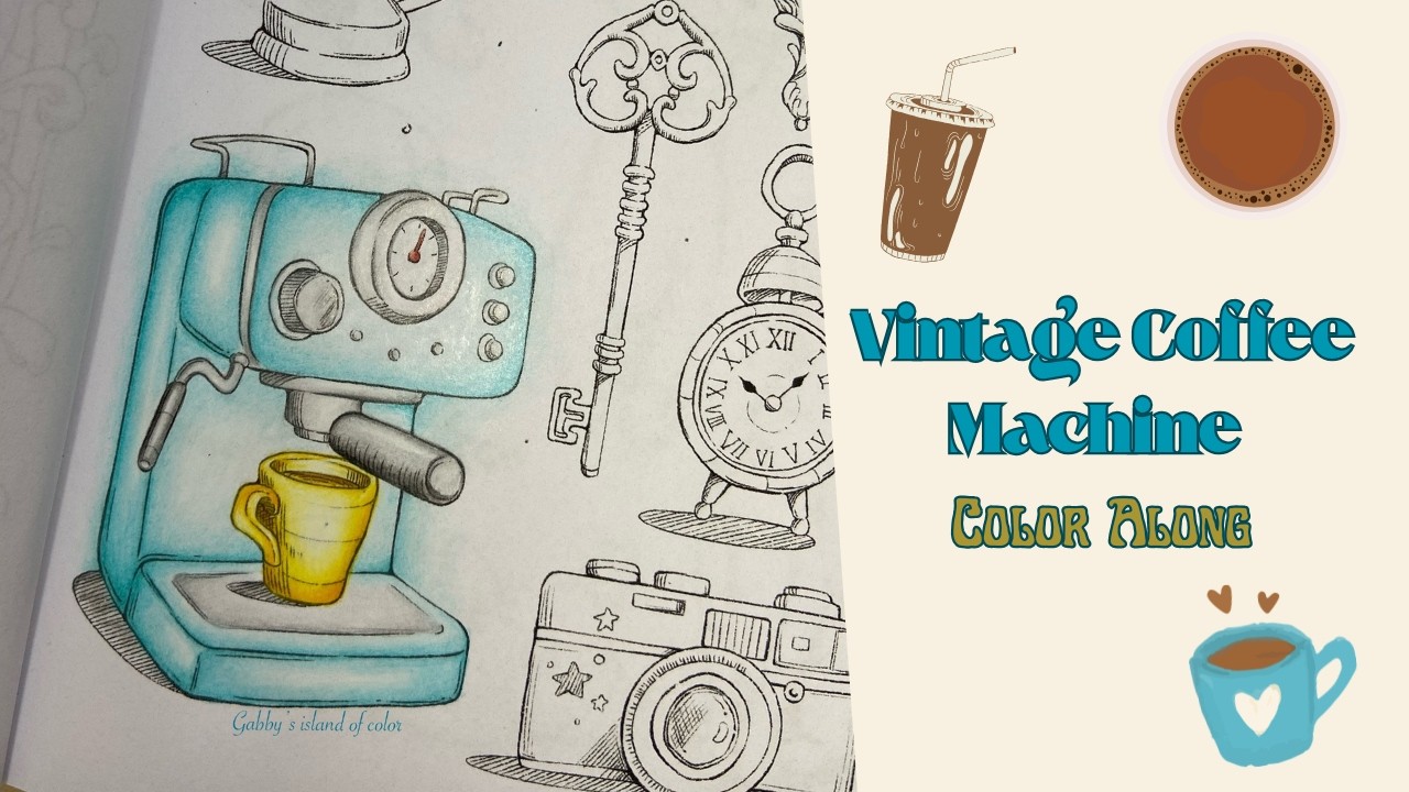 Vintage coffee machine | Color Along