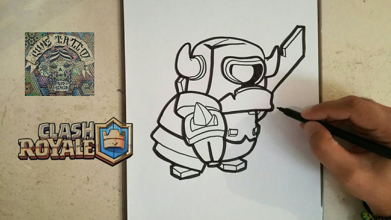 COMO DIBUJAR A MINI PEKKA - CLASH ROYALE / how to draw mini pekka - clash royale
