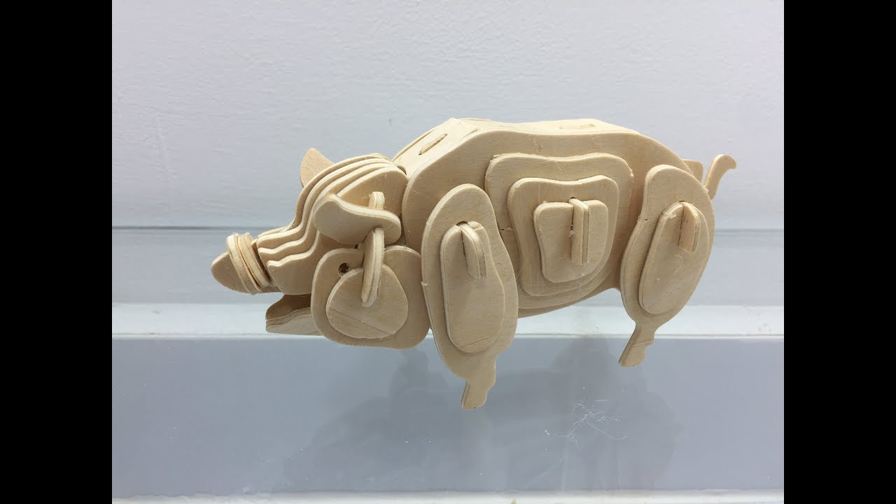 DIY Miniature Pig ~ 3D Woodcraft Construction Kit