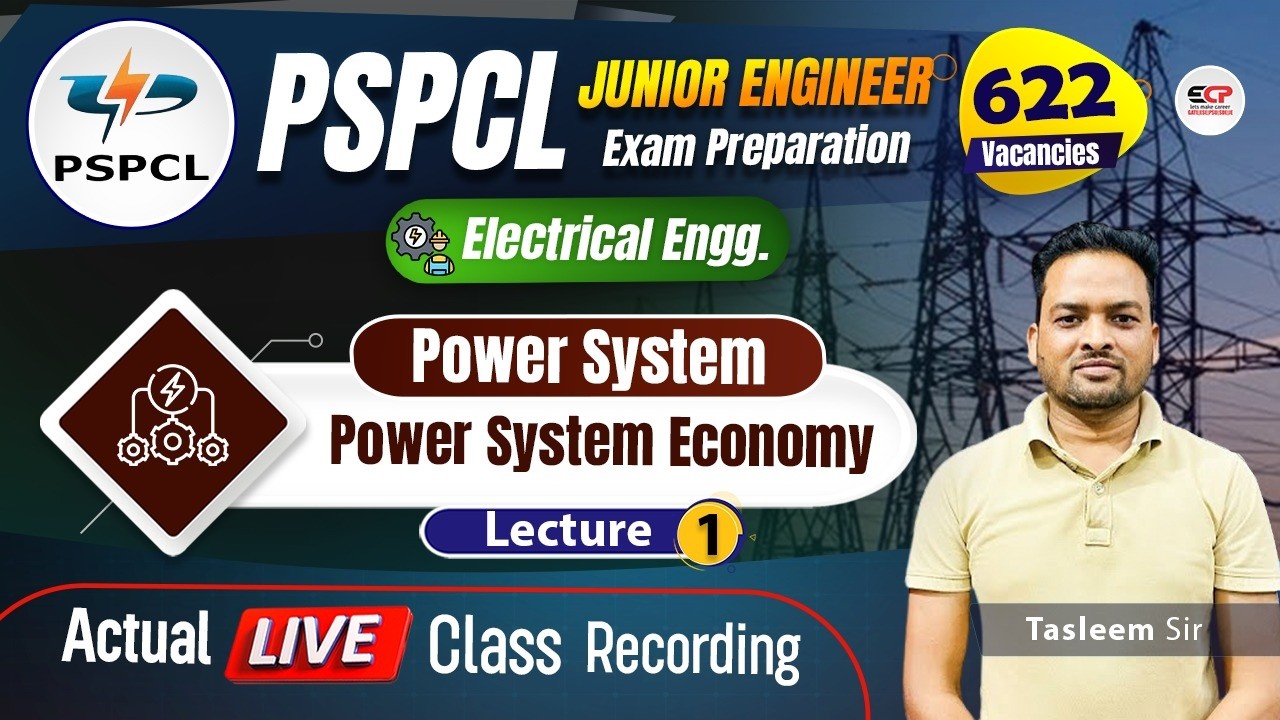 Power System (L-1) for PSPCL JE Electrical 622 vacancies written exam preparation 2026