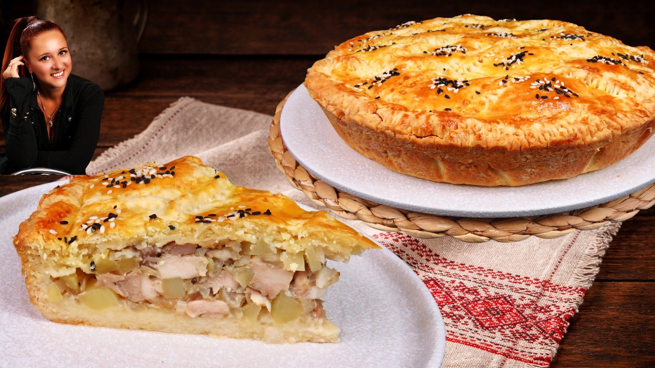 🥧 Мясной пирог с курицей и картошкой, который исчезает за минуты! Курник на сметане без дрожжей.