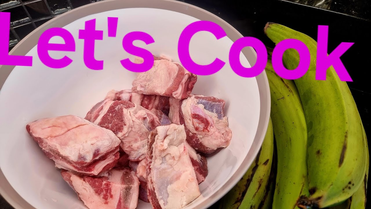 Cooking some plantain pepper soup