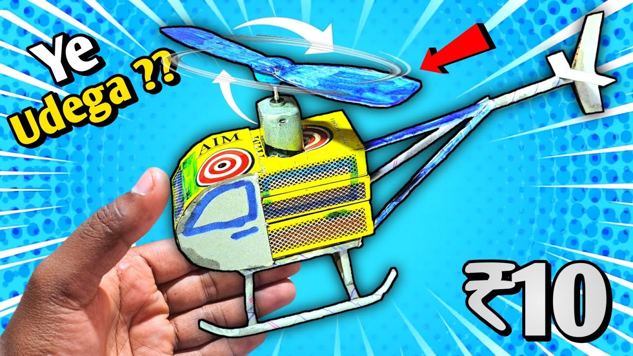10 Matchbox Helicopter 🚁 सच में उड़ेगा? 😱 | Working Helicopter Project | Rc Helicopter #trending 
